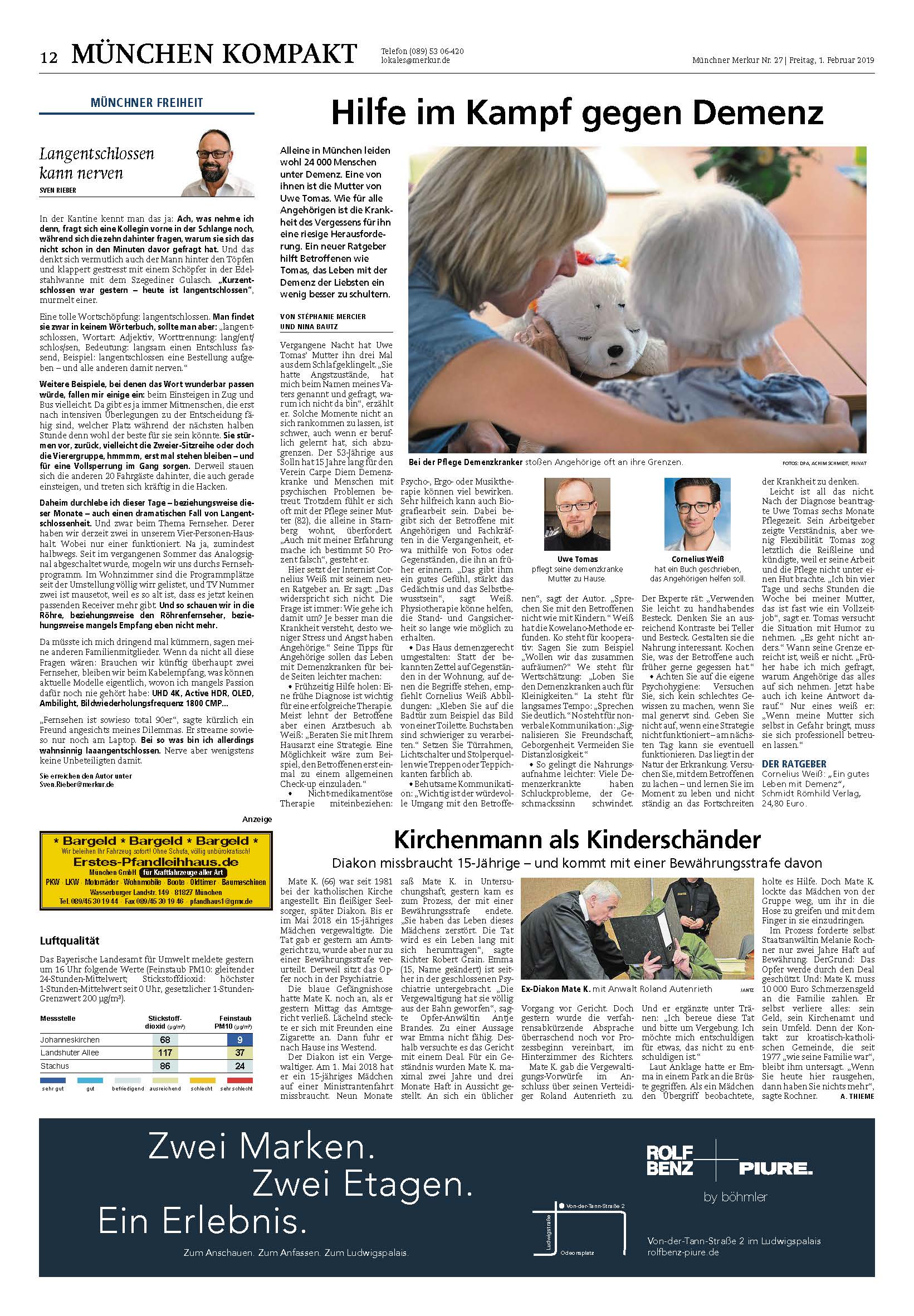 Ein gutes Leben mit Demenz - Cornelius Weiß, Artikel München Kompakt: Hilfe im Kampf gegen Demenz
